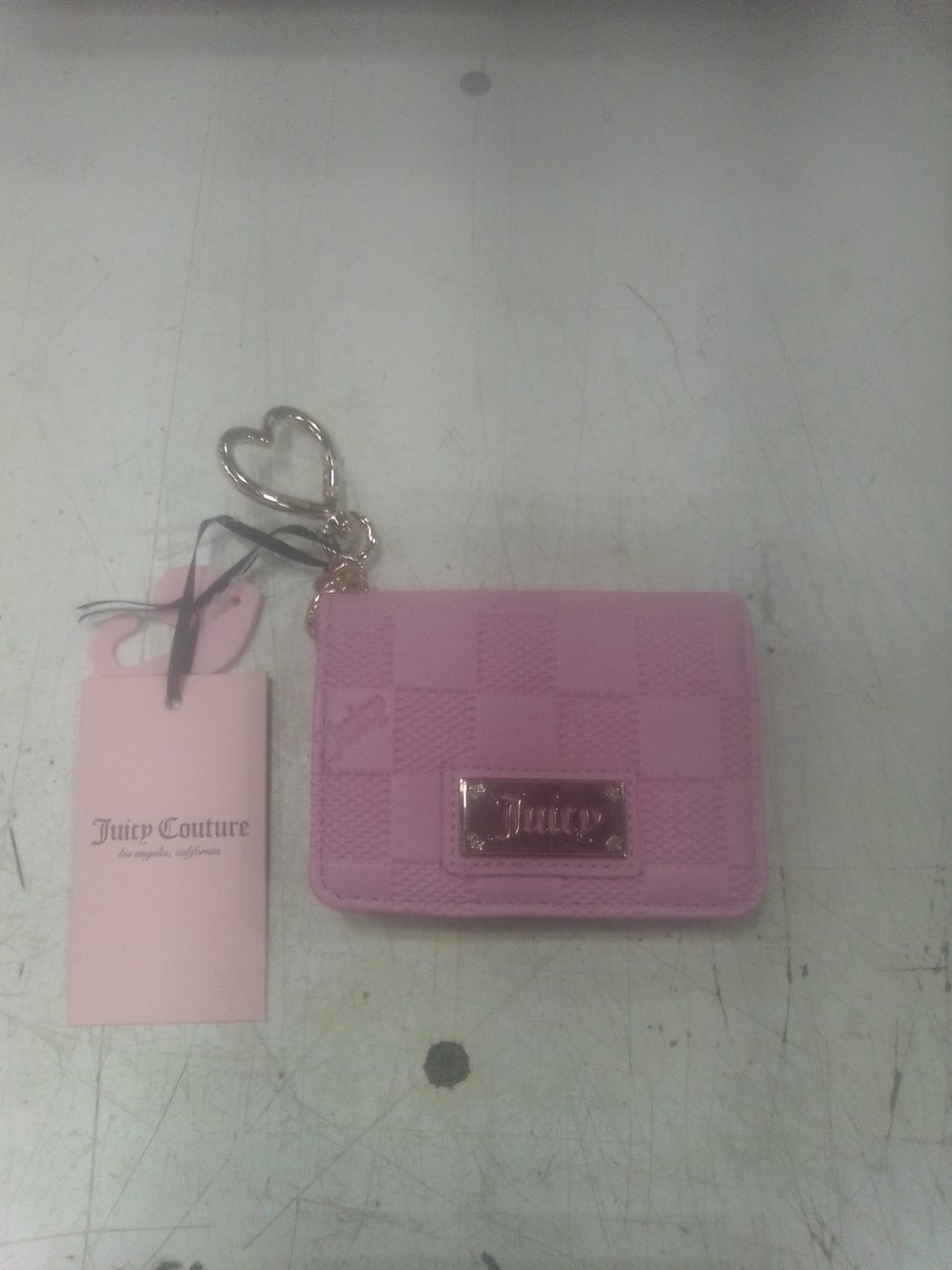 Juicy Couture Pink Card Case with Heart Keychain